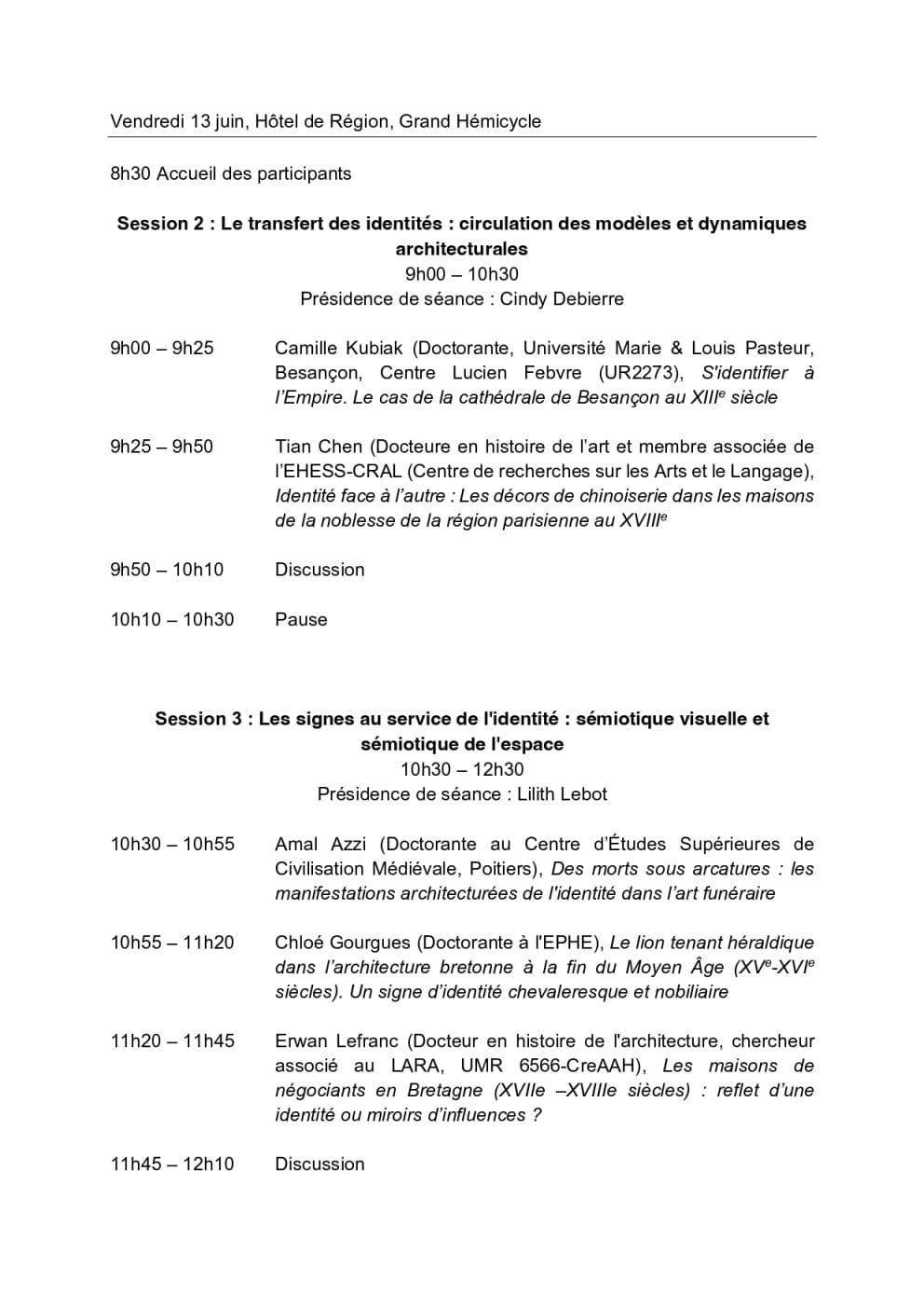 Batir l&rsquo;identité_programme_2025_2