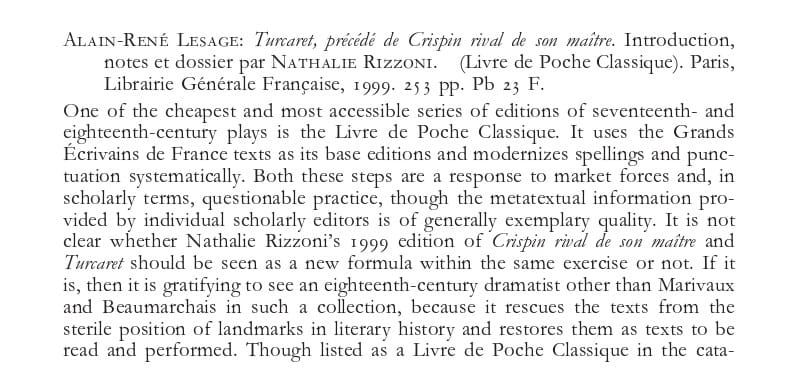 CR_FrenchStudies_Turcaret&Crispin_ed.Rizzoni_1