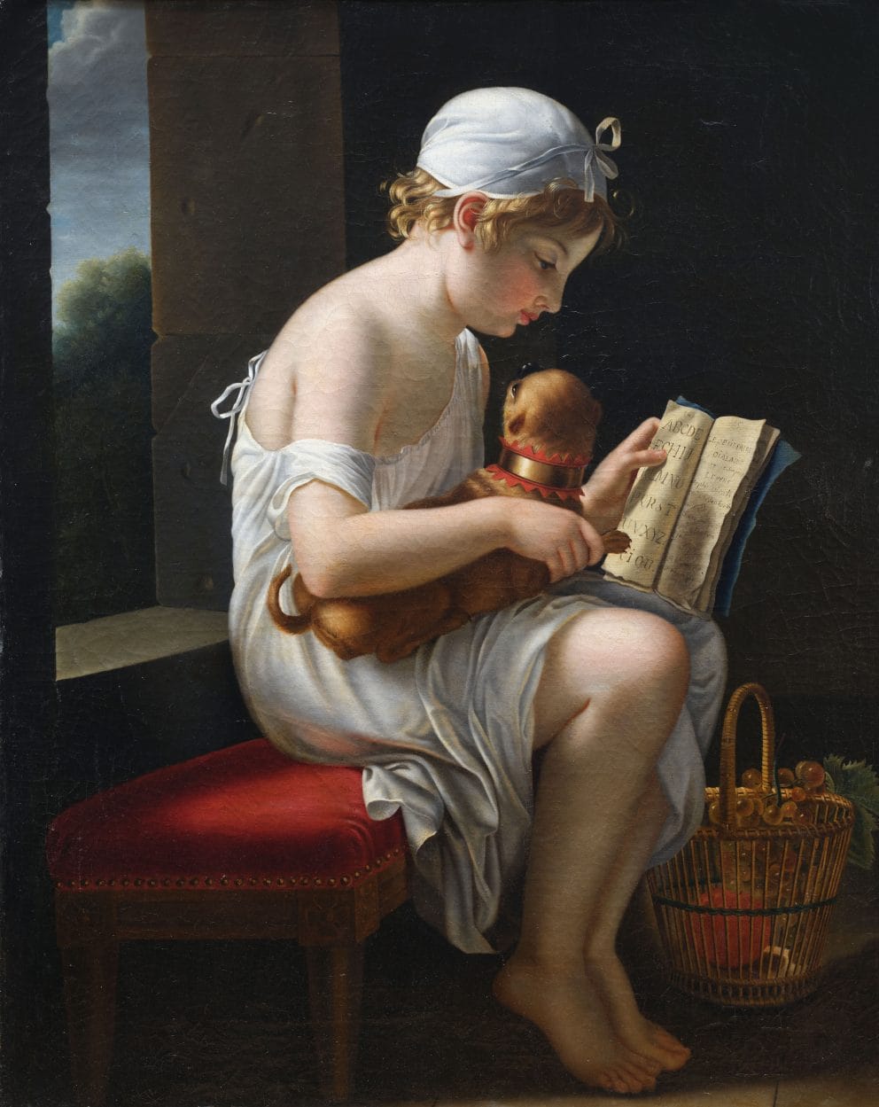 Chaudet_Une petite fille voulant apprendre a lire a son chien_2