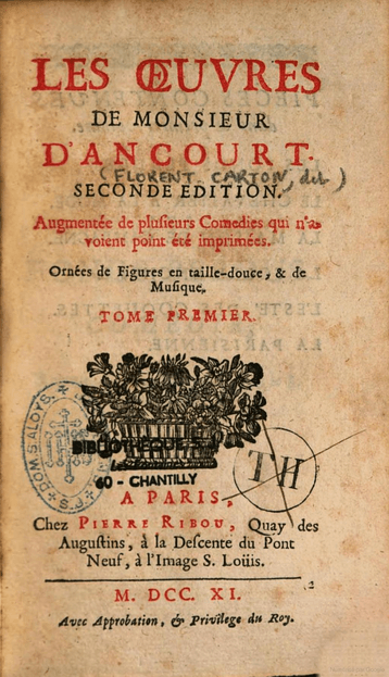 Dancourt_Ribou_1711_page_de_titre