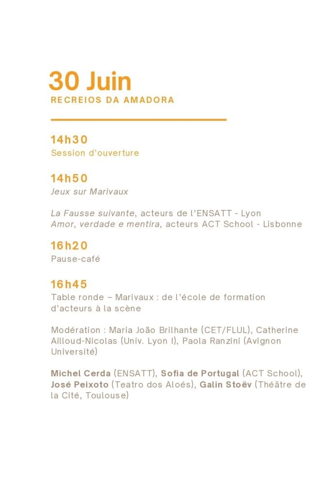 Marivaux à l’épreuve de la scène contemporaine_Programme_2025_2