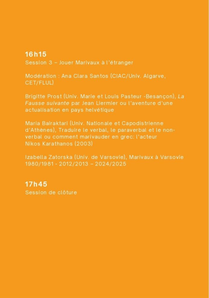 Marivaux à l’épreuve de la scène contemporaine_Programme_2025_3