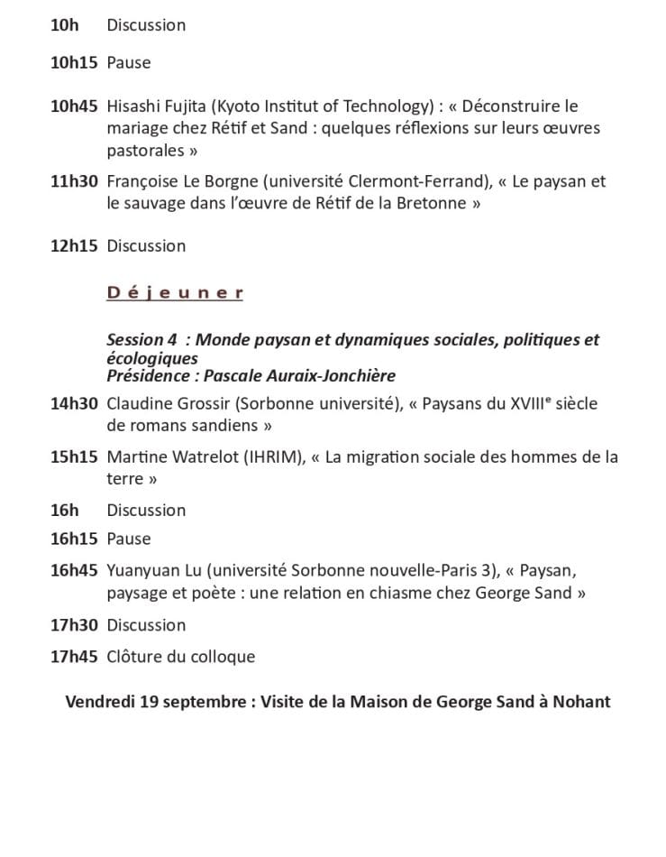 Rétif, George Sand, écriture du monde paysan_programme_2025_2bis